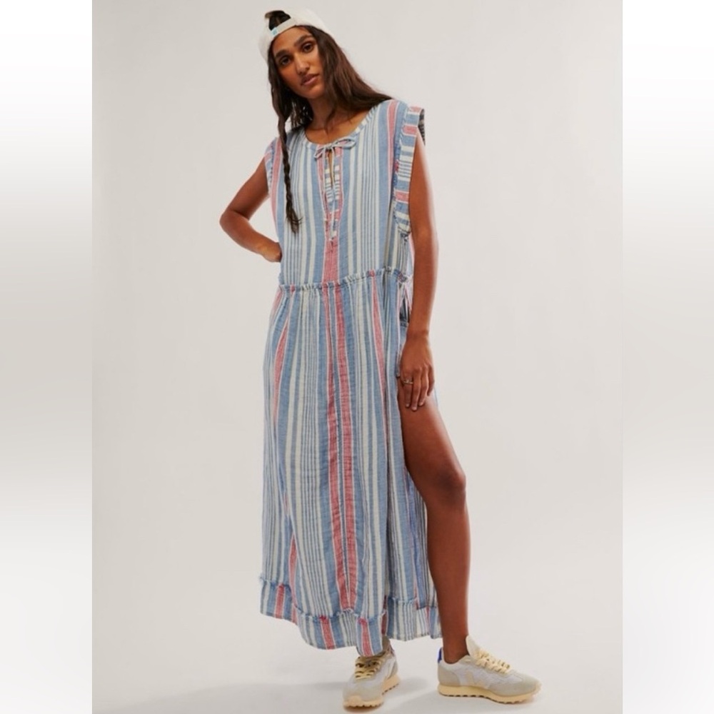 FREE PEOPLE WE THE FREE SURF STRIPE MAXI TOP - Picture 2 of 9
